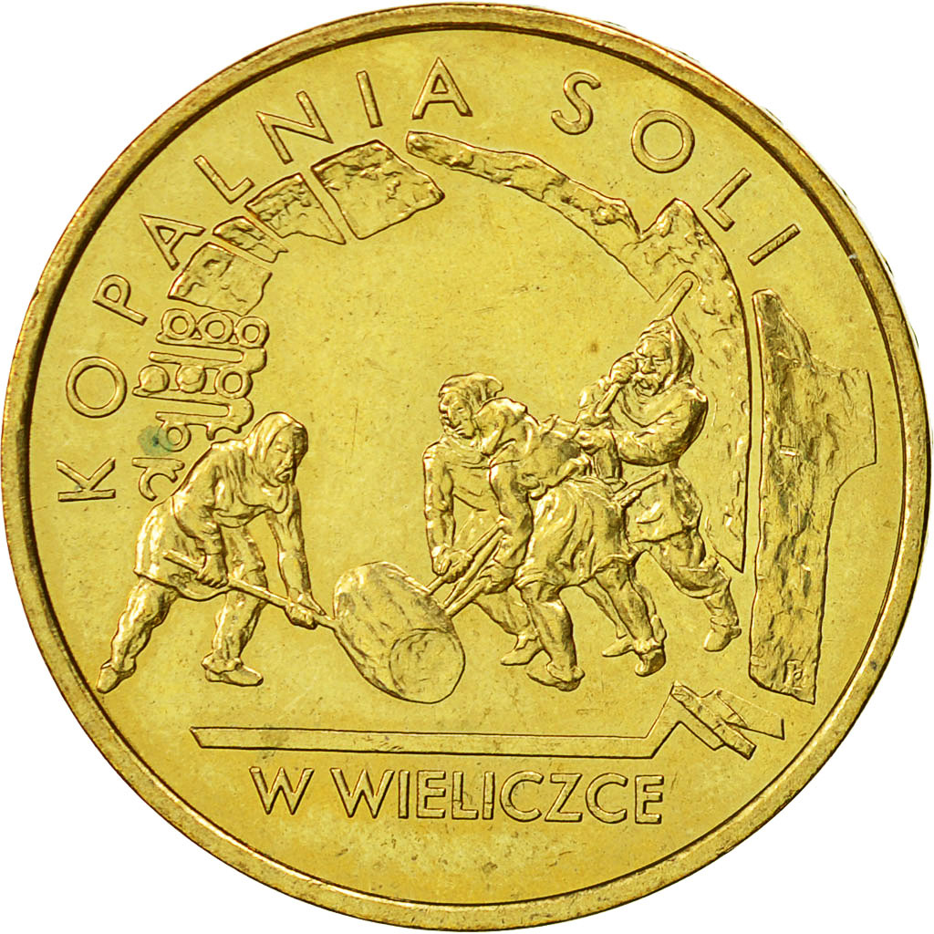Poland, 2 Zlote, 2001, Warsaw, AU(55-58), Brass, KM:408