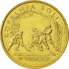 Poland, 2 Zlote, 2001, Warsaw, AU(55-58), Brass, KM:408