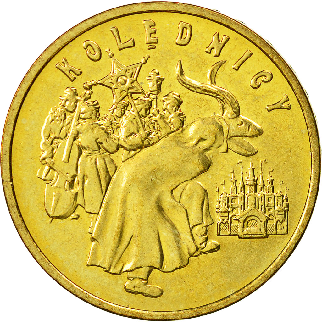 Coin, Poland, 2 Zlote, 2001, Warsaw, AU(55-58), Brass, KM:422