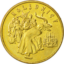 Coin, Poland, 2 Zlote, 2001, Warsaw, AU(55-58), Brass, KM:422