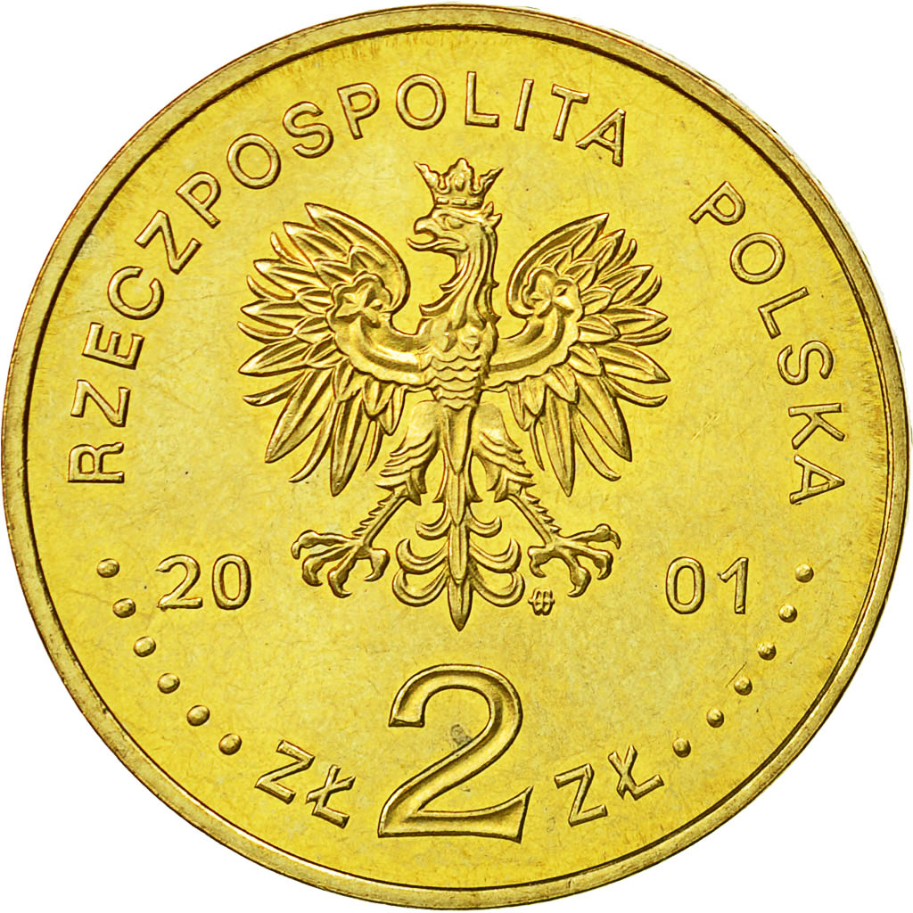 Munten, Polen, 2 Zlote, 2001, Warsaw, PR, Tin, KM:423