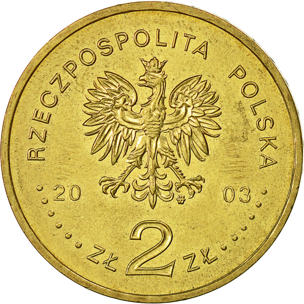 Moneta, Polonia, 2 Zlote, 2003, Warsaw, SPL-, Ottone, KM:447