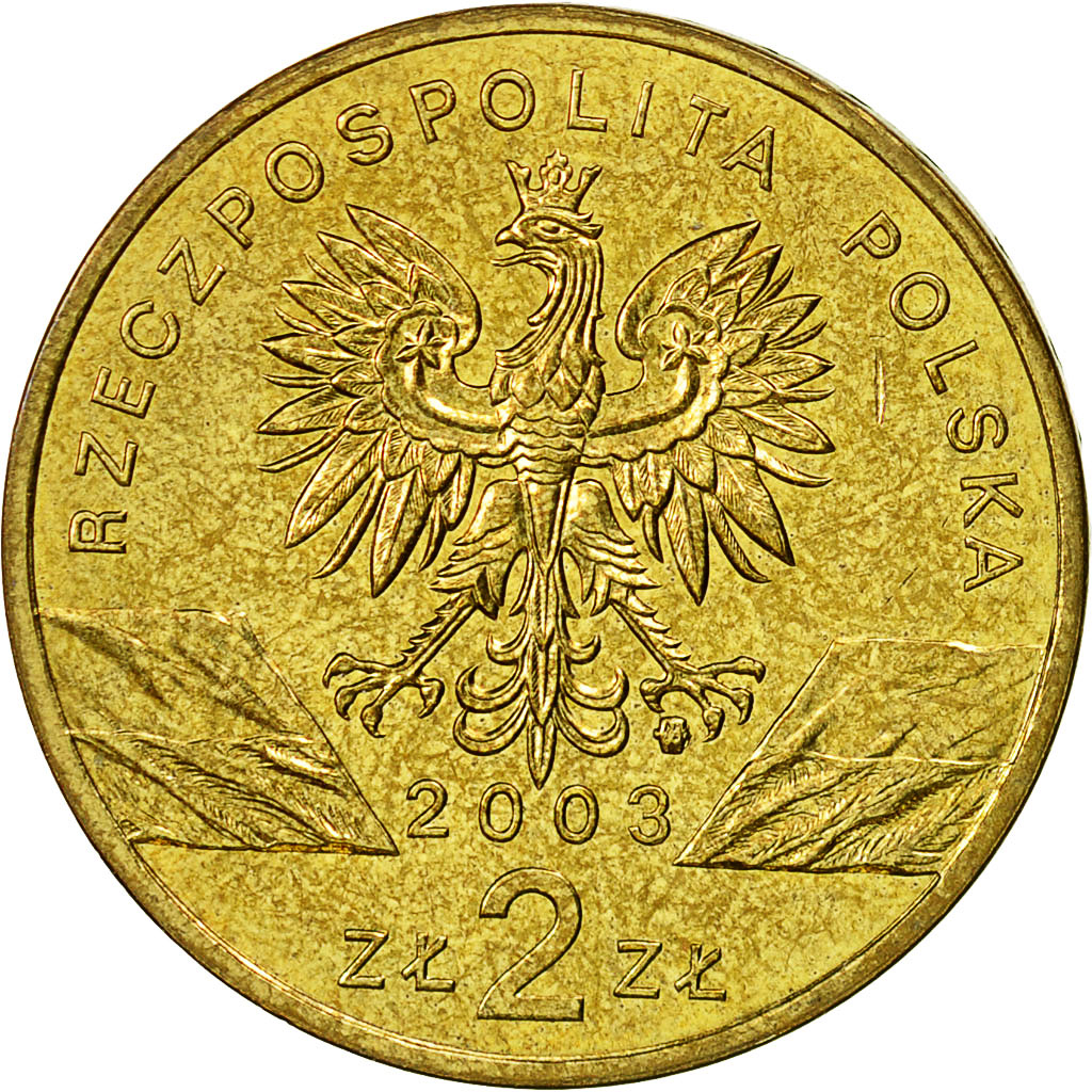 Coin, Poland, 2 Zlote, 2003, Warsaw, AU(55-58), Brass, KM:445