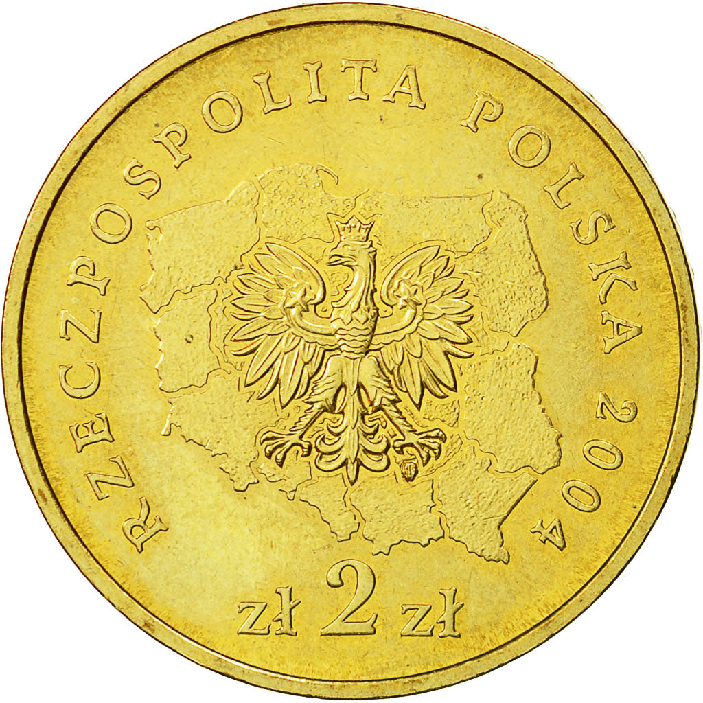 Coin, Poland, 2 Zlote, 2004, Warsaw, AU(55-58), Brass, KM:484