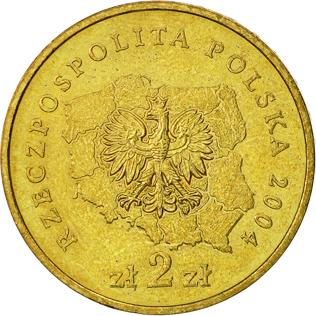 Coin, Poland, 2 Zlote, 2004, Warsaw, AU(55-58), Brass, KM:485