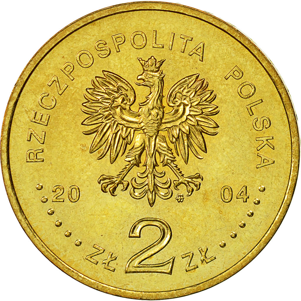 Coin, Poland, 2 Zlote, 2004, Warsaw, AU(55-58), Brass, KM:505