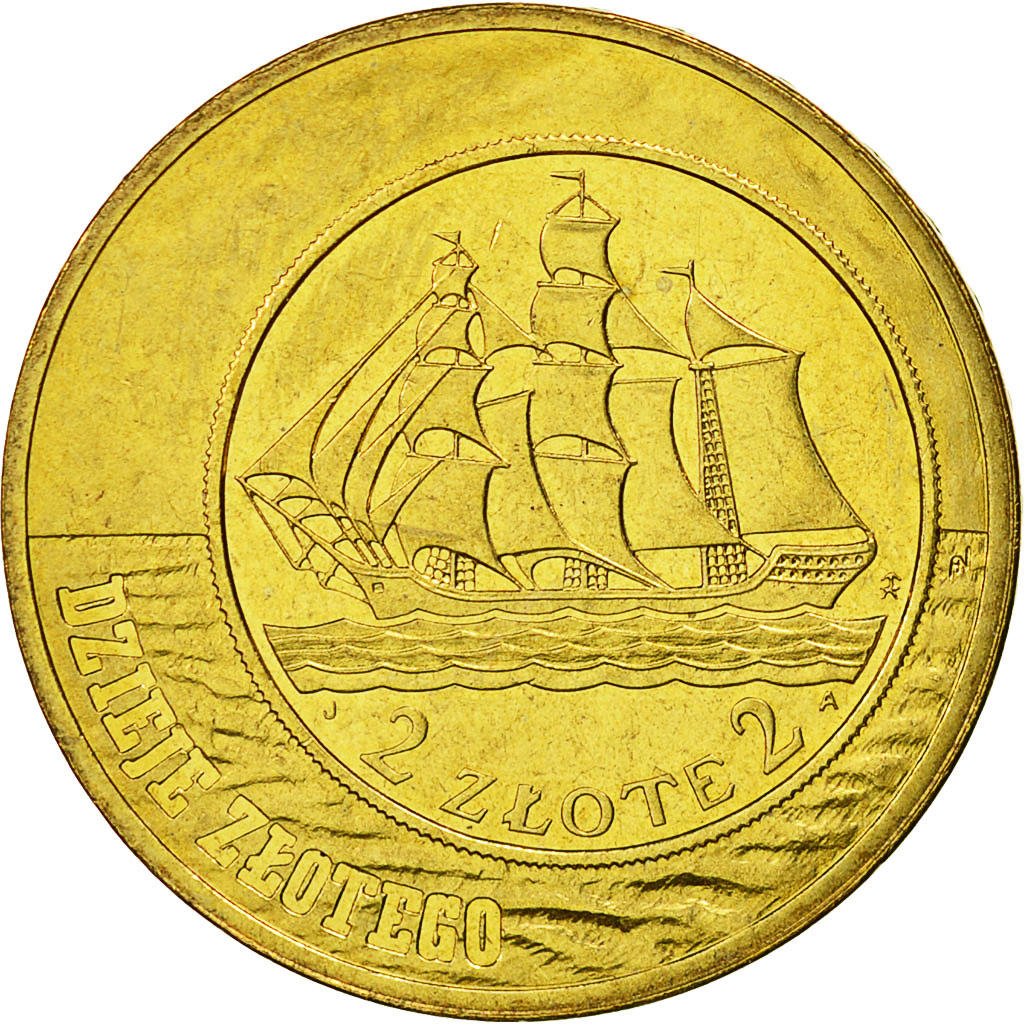 Coin, Poland, 2 Zlote, 2005, Warsaw, AU(55-58), Brass, KM:521