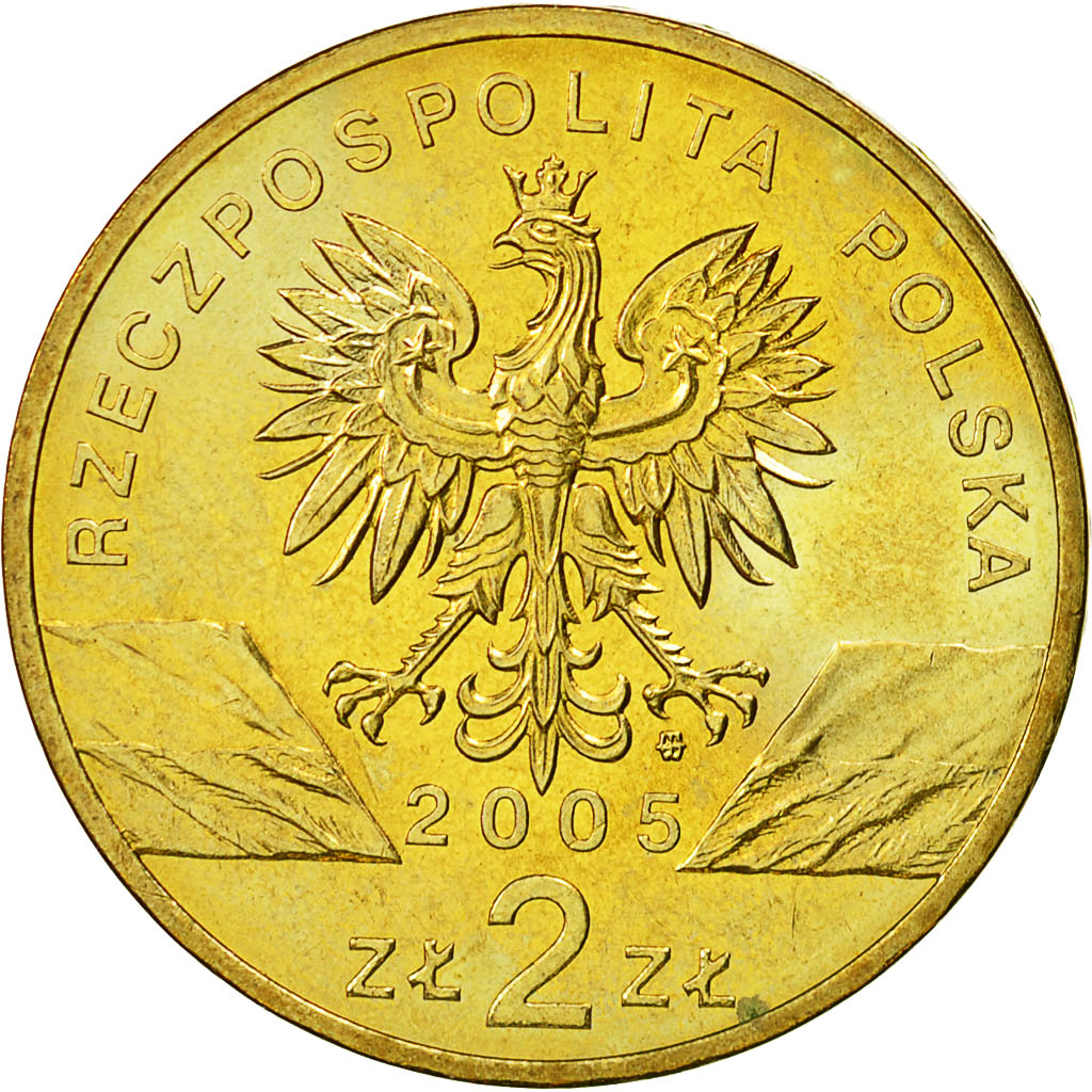 Coin, Poland, 2 Zlote, 2005, Warsaw, AU(55-58), Brass, KM:520