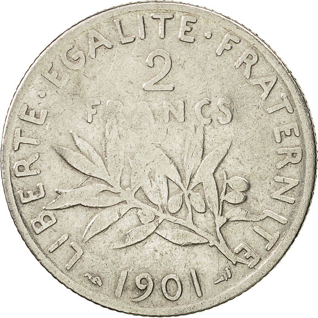 Monnaie, France, Semeuse, 2 Francs, 1901, Paris, TB, Argent, KM:845.1