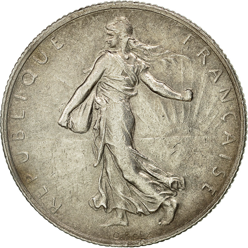 Frankreich, Semeuse, 2 Francs, 1918, Paris, SS+, Silber, KM:845.1, Gadoury:532