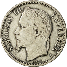 France, Napoleon III, Franc, 1868, Paris, VF(30-35), Silver, KM 806.1