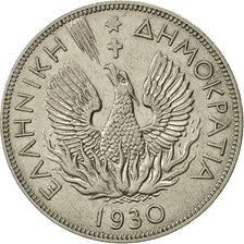 Coin, Greece, 5 Drachmai, 1930, AU(50-53), Nickel, KM:71.1