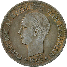Monnaie, Grèce, George I, 2 Lepta, 1869, Strassburg, TTB+, Cuivre, KM:41