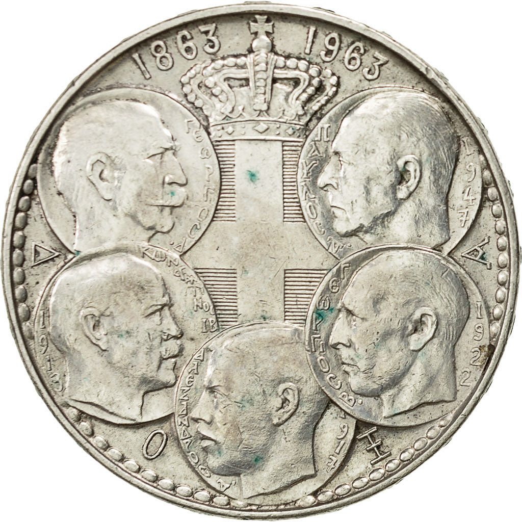 Coin, Greece, Paul I, 30 Drachmai, 1963, AU(50-53), Silver, KM:86