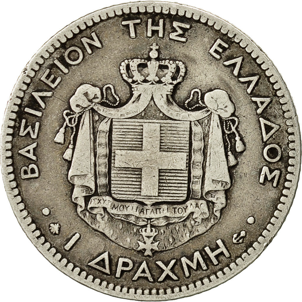 Coin, Greece, George I, Drachma, 1868, Paris, VF(30-35), Silver, KM:38