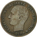 Greece, George I, Lepton, 1869, Strassburg, EF(40-45), Copper, KM:40