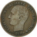 Greece, George I, Lepton, 1869, Strassburg, EF(40-45), Copper, KM:40