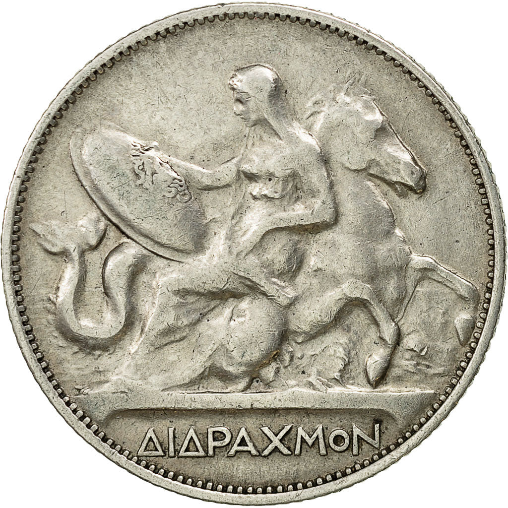Coin, Greece, George I, 2 Drachmai, 1911, AU(50-53), Silver, KM:61