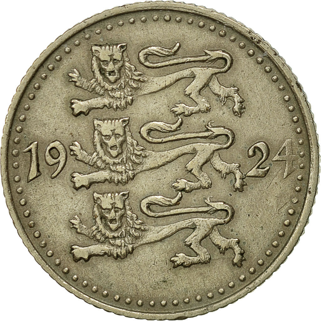Estonia, Mark, 1924, SS, Nickel-Bronze, KM:1a