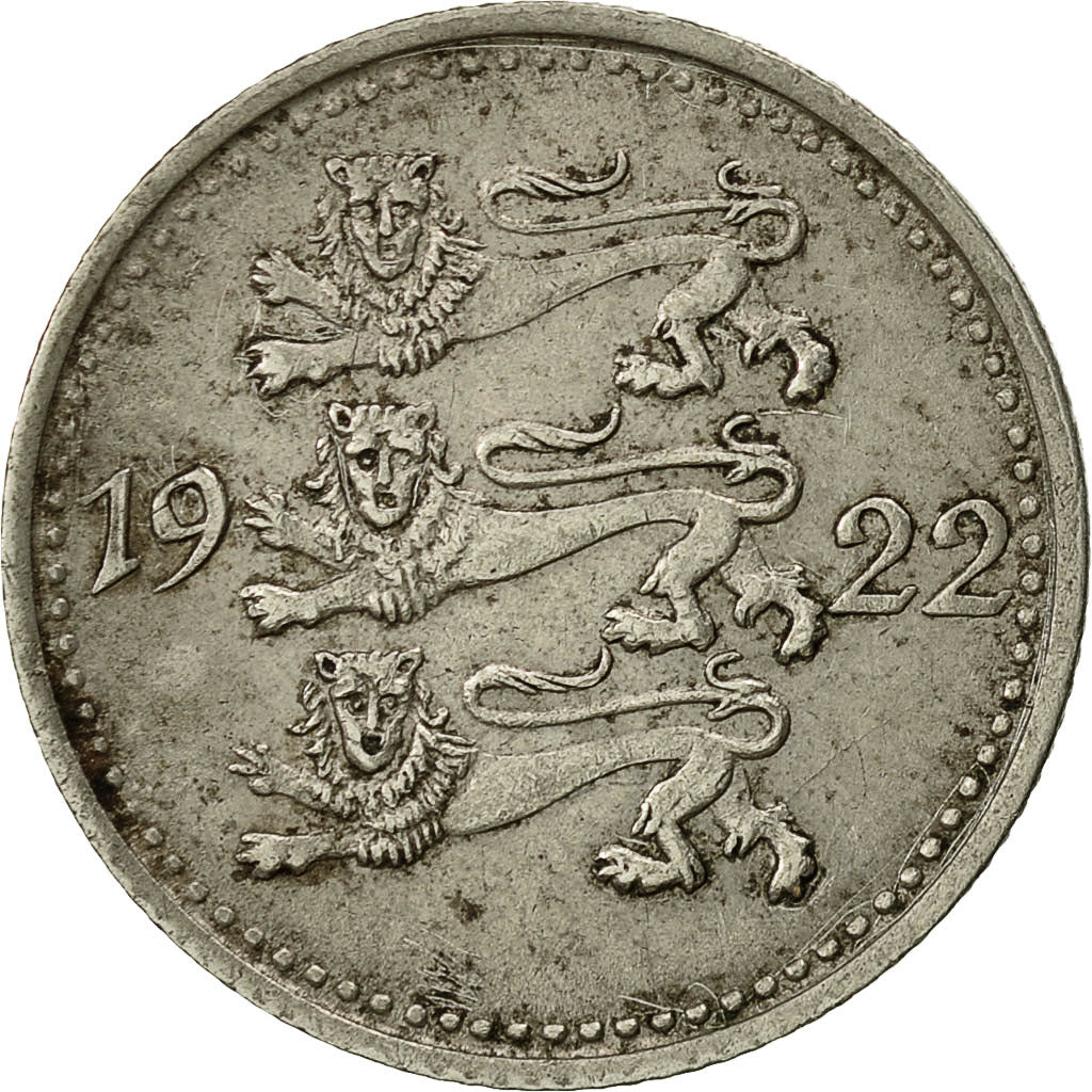Estonia, 3 Marka, 1922, SS, Copper-nickel, KM:2
