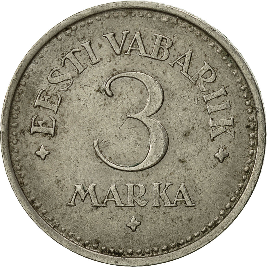 Estonia, 3 Marka, 1922, SS, Copper-nickel, KM:2