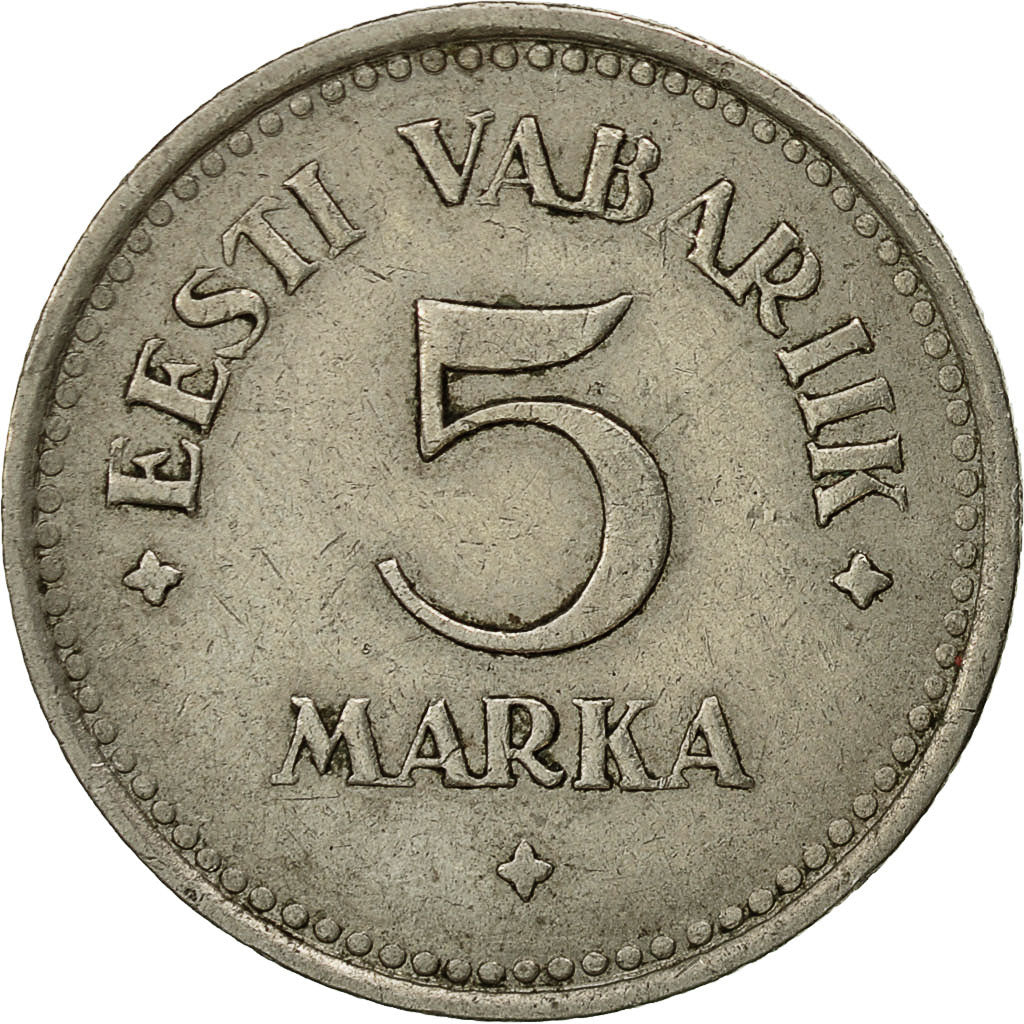 Moneda, Estonia, 5 Marka, 1922, MBC, Cobre - níquel, KM:3
