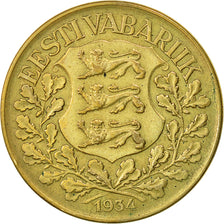Estonia, Kroon, 1934, EF(40-45), Aluminum-Bronze, KM:16