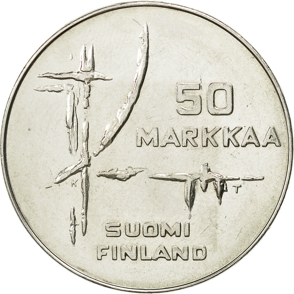 Coin, Finland, 50 Markkaa, 1982, AU(50-53), Silver, KM:60