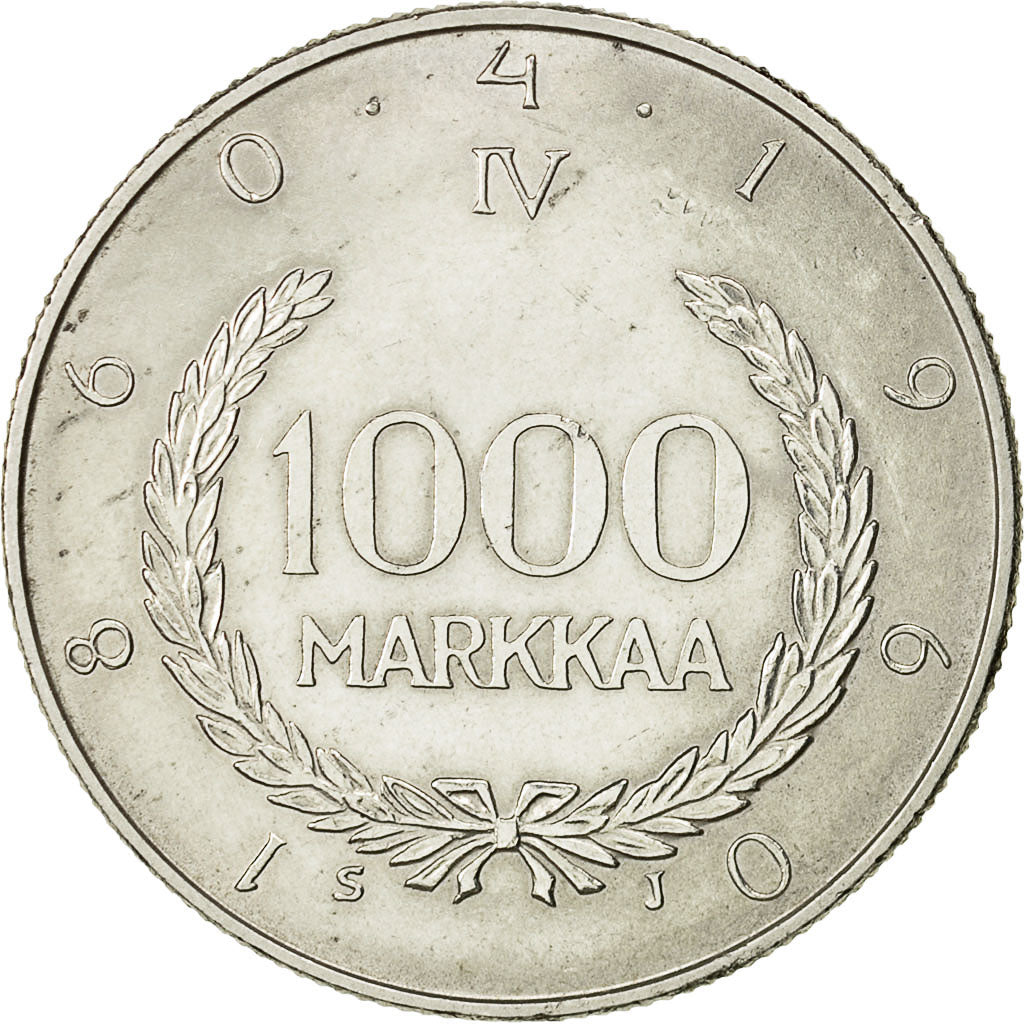 Coin, Finland, 1000 Markkaa, 1960, AU(55-58), Silver, KM:43