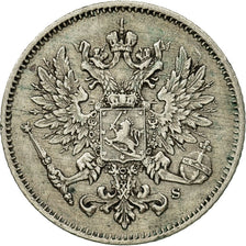 Finland, Nicholas II, 25 Penniä, 1913, AU(50-53), Silver, KM:6.2