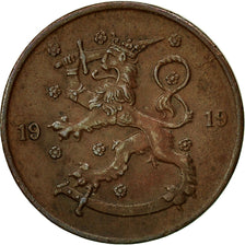 Moneda, Finlandia, 5 Pennia, 1919, MBC, Cobre, KM:22