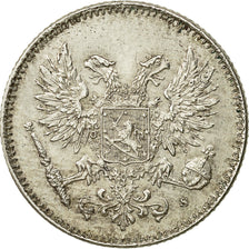Finland, Nicholas II, 50 Penniä, 1917, AU(55-58), Silver, KM:2.2