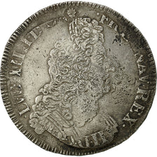Moneda, Francia, Louis XIV, Écu aux 8 L 2e type, Ecu, 1704, Tours, BC+, Plata