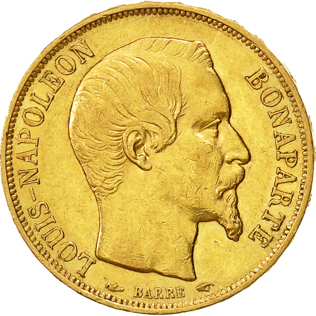 Coin, France, Napoleon III, Napoléon III, 20 Francs, 1852, Paris, AU(50-53)