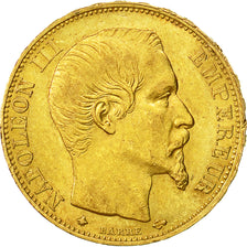 Moneta, Francia, Napoleon III, Napoléon III, 20 Francs, 1859, Strasbourg, BB+