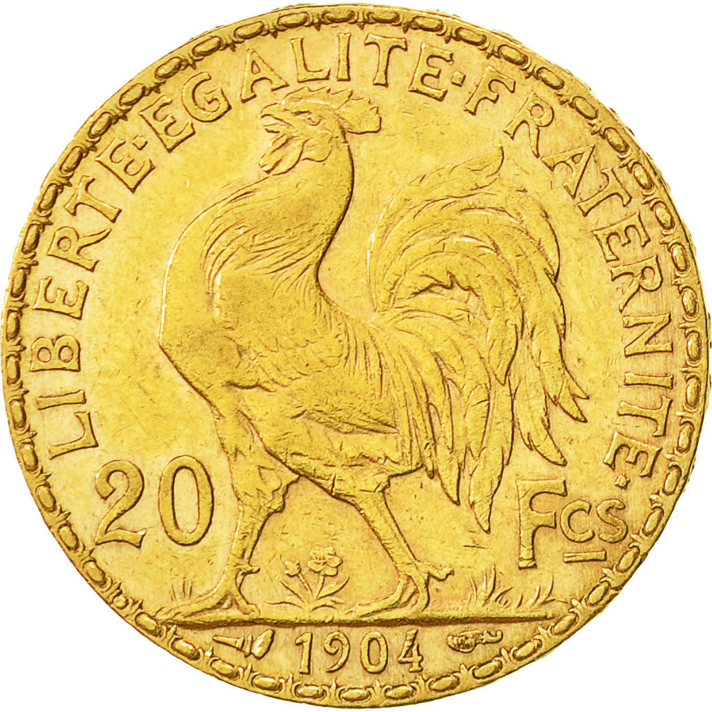 France, Marianne, 20 Francs, 1904, Paris, AU(55-58), Gold, KM:847, Gadoury:1064