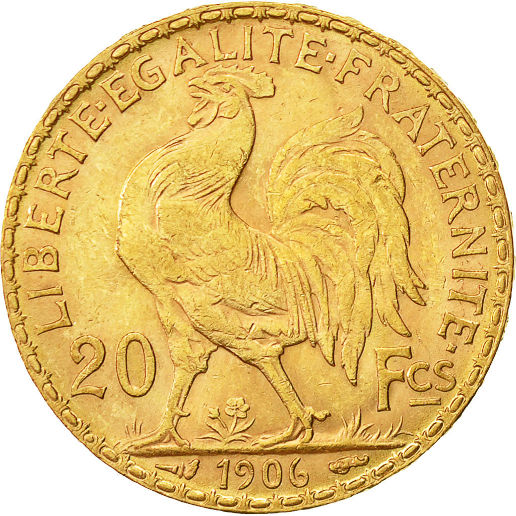 Moneta, Francia, Marianne, 20 Francs, 1906, Paris, SPL-, Oro, KM:847