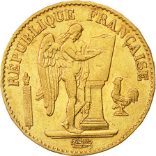 Moneda, Francia, Génie, 20 Francs, 1874, Paris, MBC, Oro, KM:825, Gadoury:1063