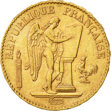 France, Génie, 20 Francs, 1892, Paris, AU(55-58), Gold, KM:825, Gadoury:1063