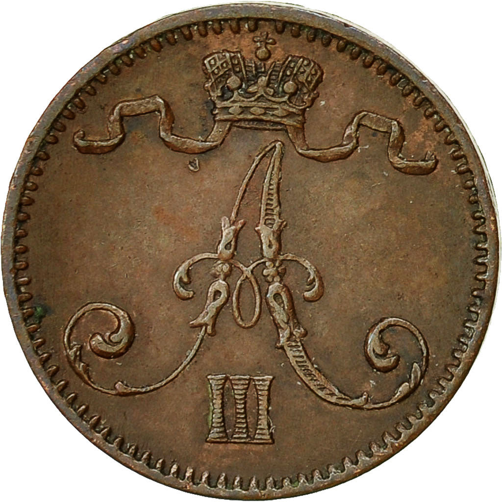 Finland, Alexander III, Penni, 1888, AU(55-58), Copper, KM:10