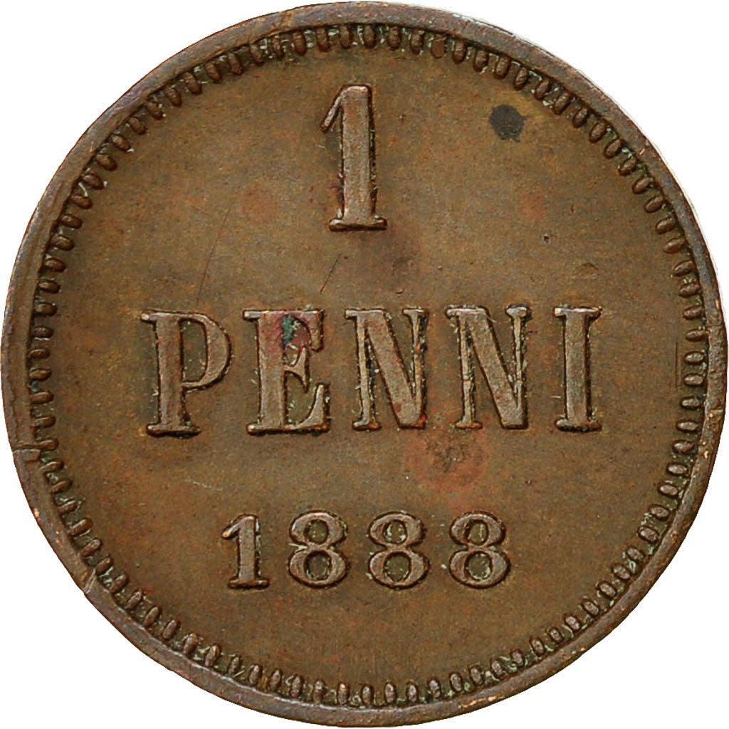 Finland, Alexander III, Penni, 1888, AU(55-58), Copper, KM:10