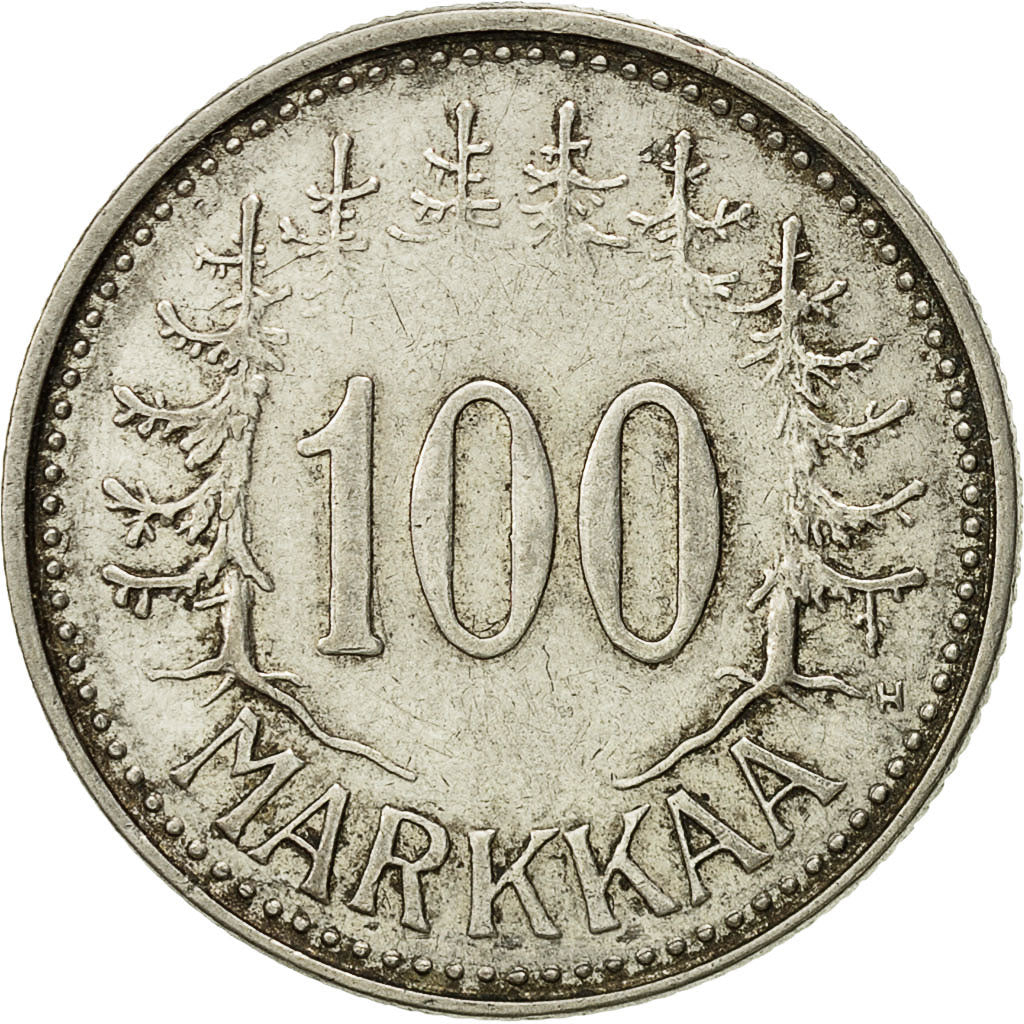 Finlandia, 100 Markkaa, 1957, BB, Argento, KM:41