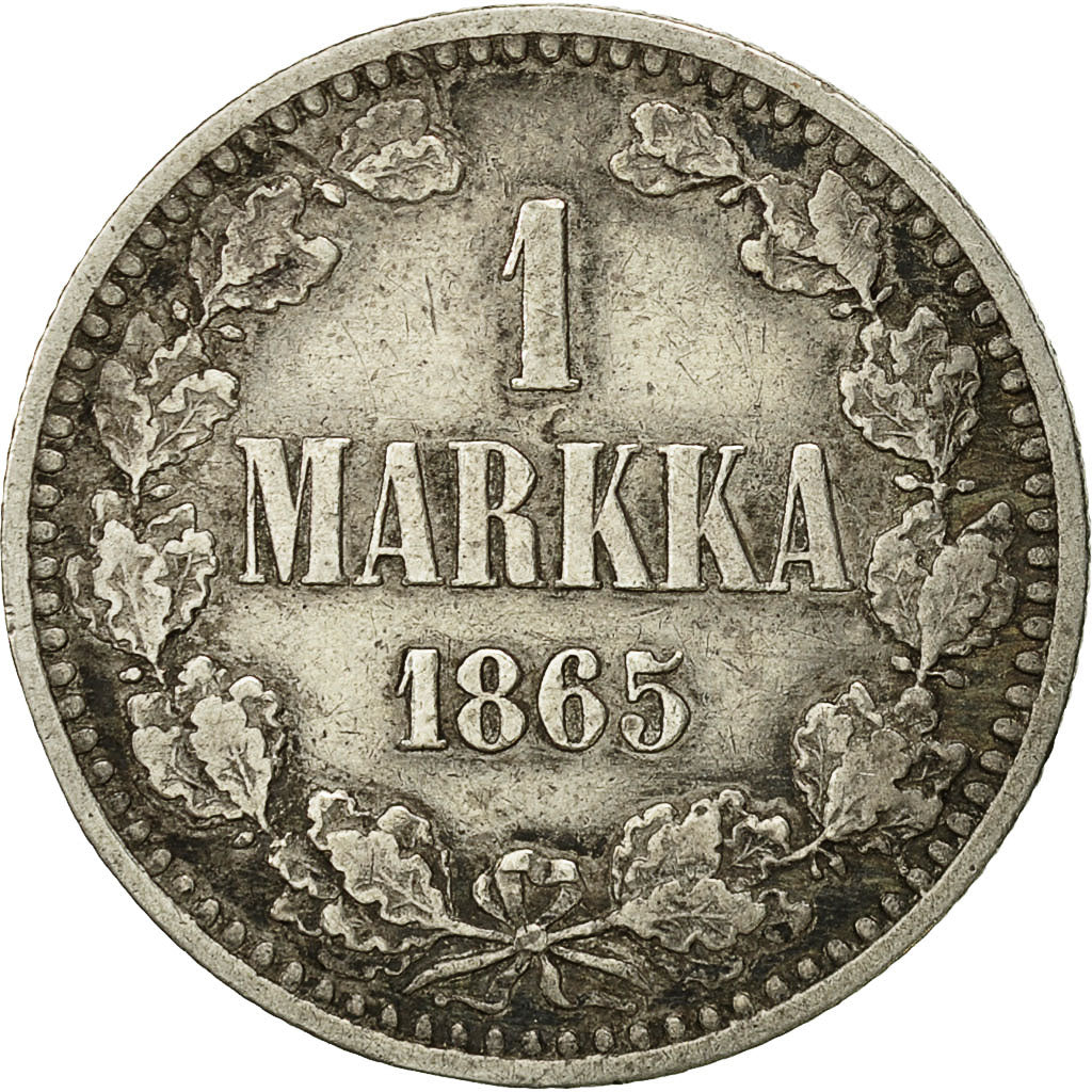 Finland, Alexander II, Markka, 1865, EF(40-45), Silver, KM:3.1