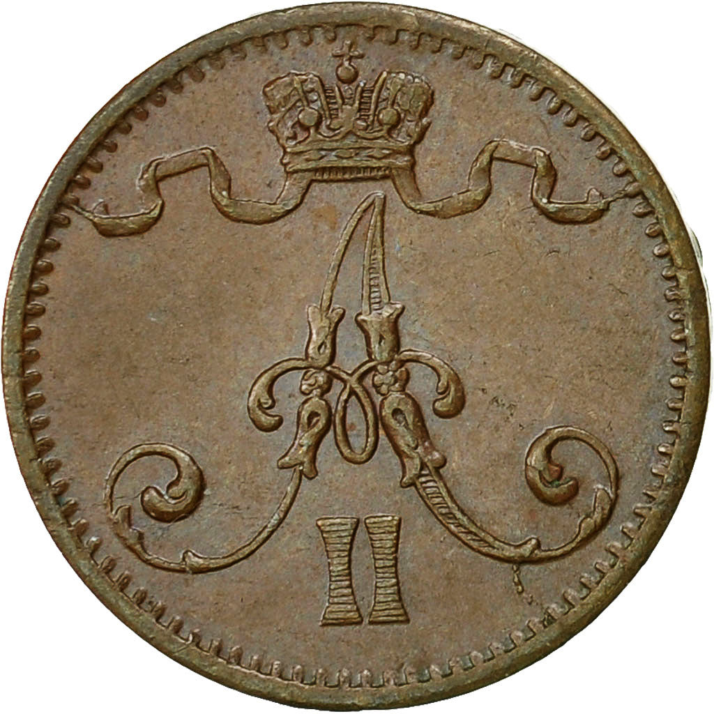 Finland, Alexander II, Penni, 1875, AU(55-58), Copper, KM:1.2