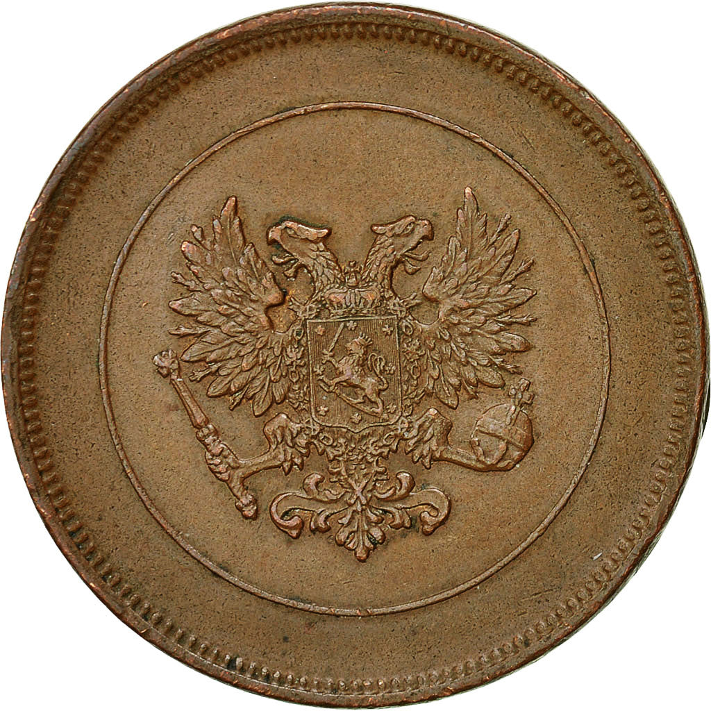 Coin, Finland, Nicholas II, 10 Pennia, 1917, AU(50-53), Copper, KM:14