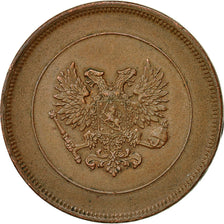 Moneda, Finlandia, Nicholas II, 10 Pennia, 1917, MBC+, Cobre, KM:14