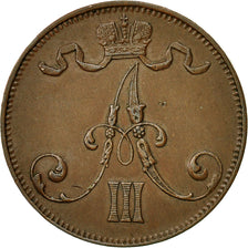 Finland, Alexander III, 5 Pennia, 1889, AU(55-58), Copper, KM:11