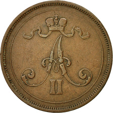 Coin, Finland, Alexander II, 10 Pennia, 1876, EF(40-45), Copper, KM:5.2