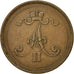 Moneda, Finlandia, Alexander II, 10 Pennia, 1876, MBC, Cobre, KM:5.2