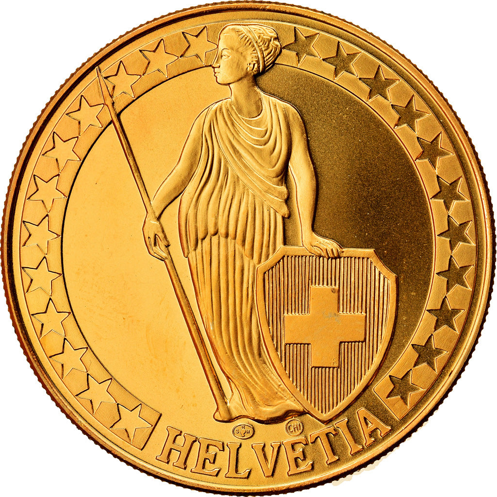 Switzerland, Medal, Le Lac de la Gruyère, MS(64), Copper-Nickel Gilt